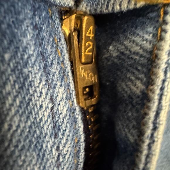 Levis Vintage 70s Orange Tab Jeans Talon Zip USA Denim Light Wash Flare Leg 12 - Picture 4 of 11